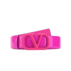 VALENTINO GARAVANI Pink PP leather VLogo Signature belt